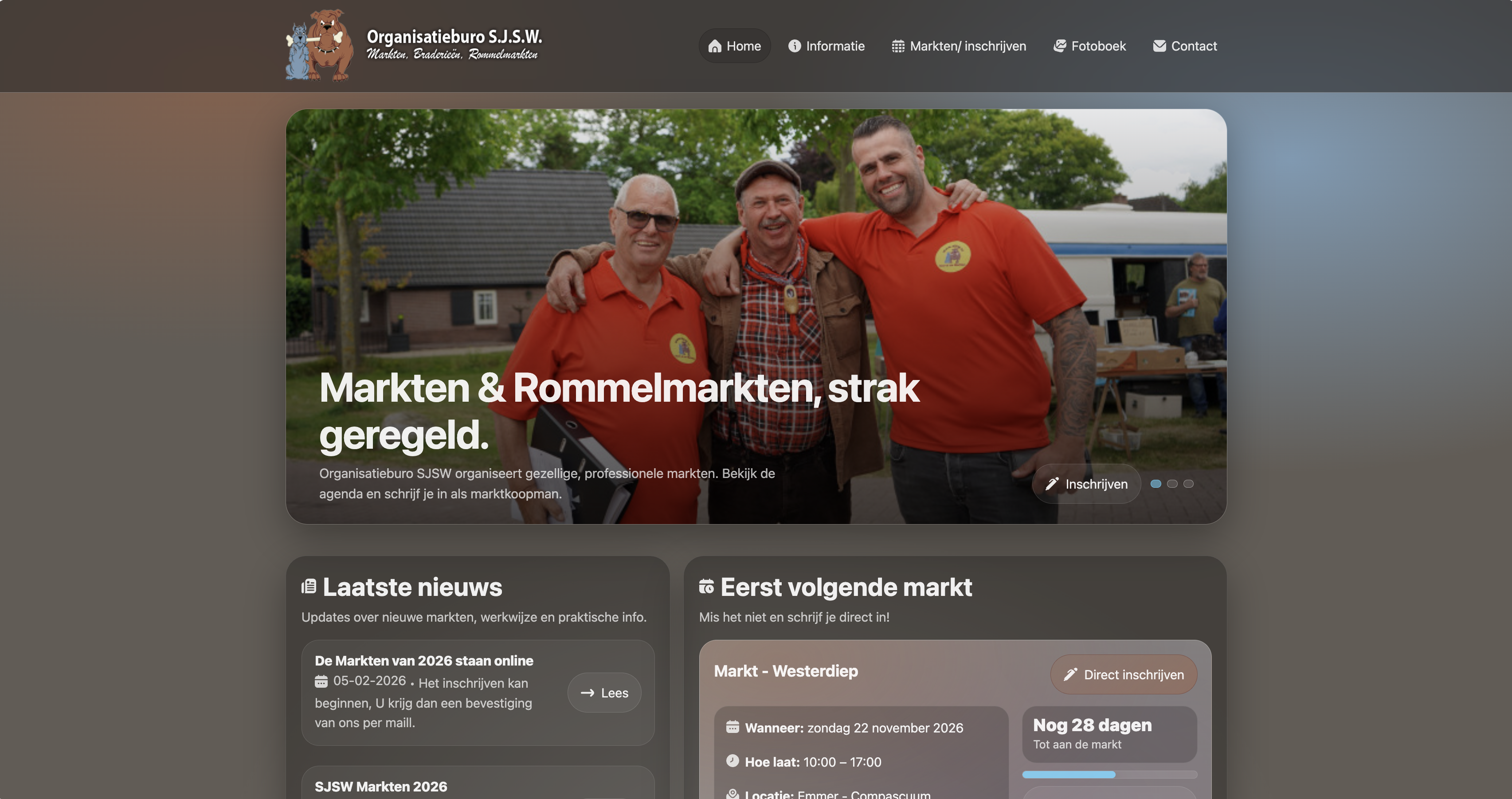 Desktopontwerp voor Organisatieburo SJSW