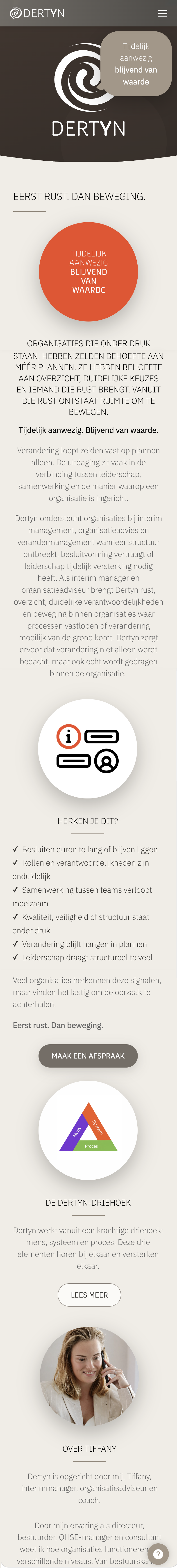 Mobiel ontwerp voor Dertyn
