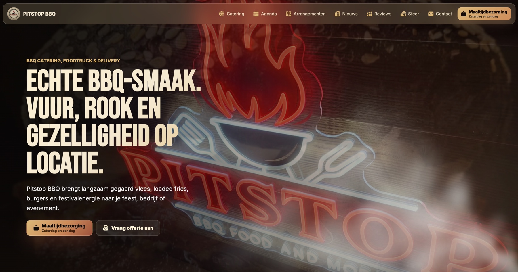 Desktopweergave van Pitstop BBQ